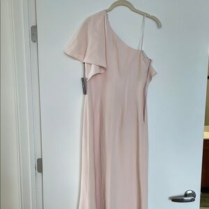 Elegant One-Shoulder Blush Formal Gown by Vince Camuto
